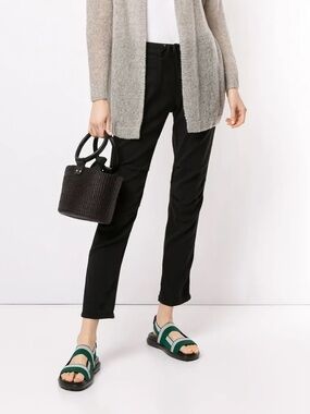 James Perse Slim Fit Trousers Black Drawstring Pants Size 3 (US 8) Cotton Blend